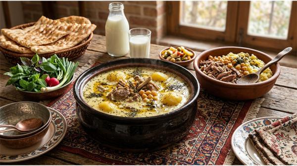 طرز تهیه آبگوشت دوغ دار محلی خوشمزه و اصیل اراکی